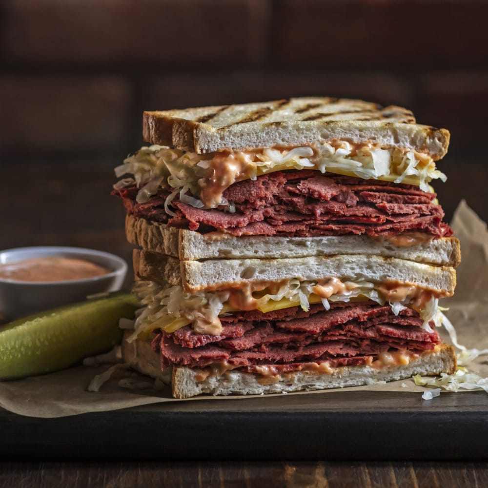 Carbonaut Gluten Free Low Carb Reuben Sandwich with Pickle