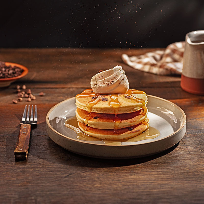Out of this world fluffy low carb chocolate chip pancakes thanks to Carbonaut's Low Carb Chocolate Chip Pancake and Waffle Mix.