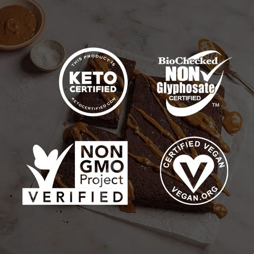 Carbonaut's Low Carb Brownie Mix is Keto Certified, Biochecked Non Glyphosate Certified, Non GMO Project Verified, and Certified Vegan!