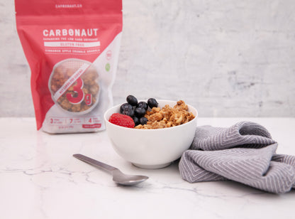 SEND YOUR TASTEBUDS INTO LOW CARB ORBIT WITH GALATICALLY GOOD GRANOLA.  Carbonaut’s Cinnamon Apple Crumble gluten free Granola boasts a satisfyingly snackable low net carb secret—a payload of almonds, sunflower seeds, cashews, coconut, and pecans paired with aromatic cinnamon and sweet dried apple for crunchy clusters as crisp by the hearty handful as they are with your favorite milk.