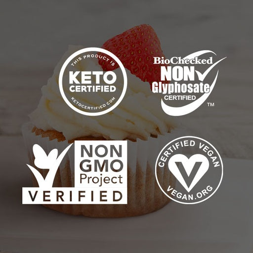 Carbonaut's Low Carb Baking Mix is Keto Certified, Biochecked Non-Glyphosate Free Certified, Non GMO Project Verified, and Certified Vegan!