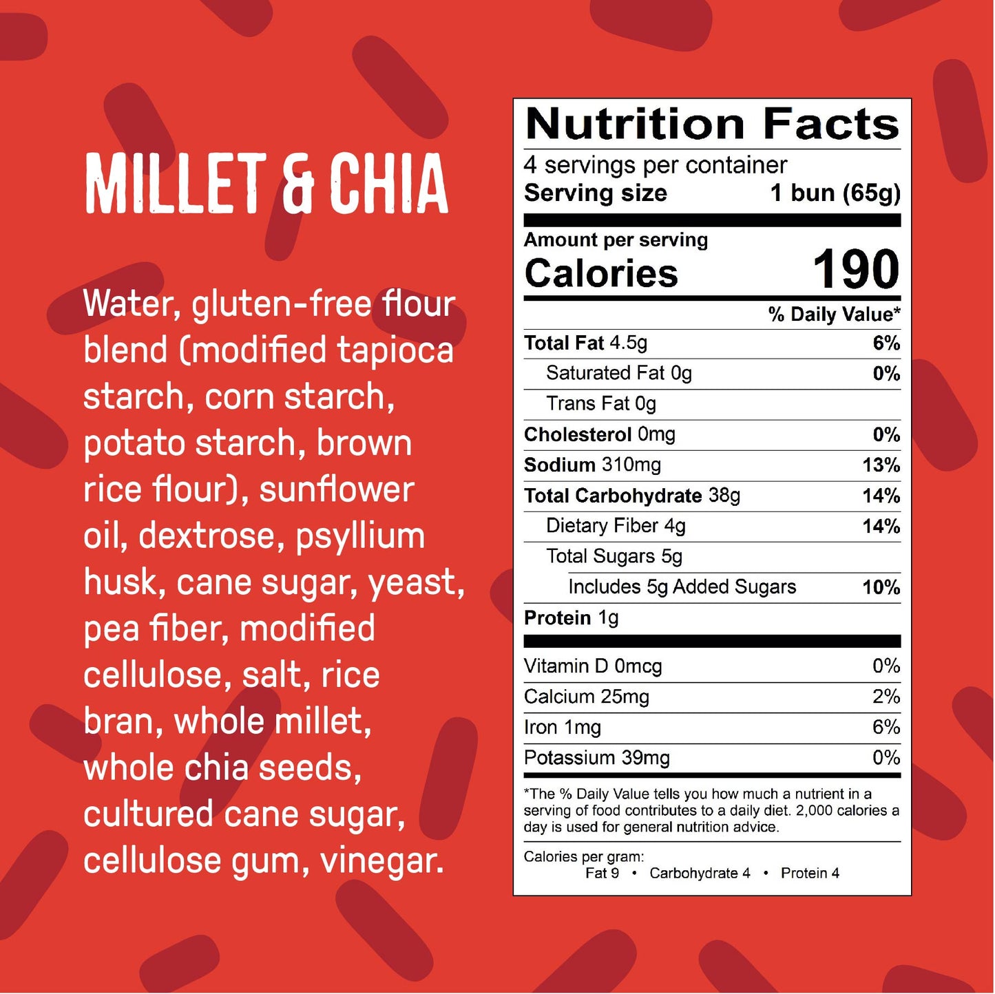 Millet & Chia Gluten Free Hot Dog Buns