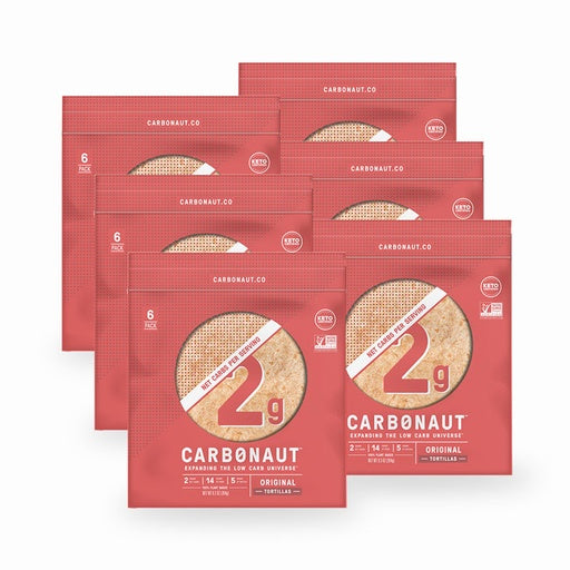 Out of this world wraps, burritos, and fajitas are ready to roll in soft, low net carb tortillas. Pile on the protein and spread your favorite fillings on a sturdy but stretchy base without fear—Carbonaut Tortillas are engineered to hold up to healthy appetites. All with only 2 grams of net carbs. So your tasty low carb cargo is containment breach safe from plate to port!
