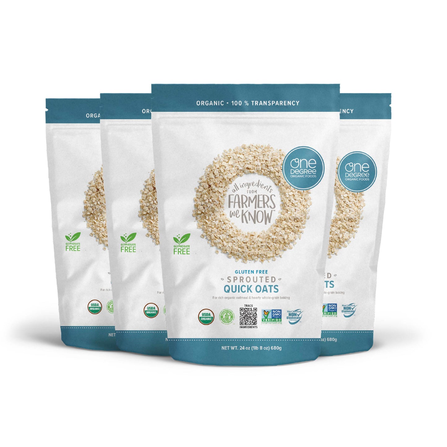 Organic Sprouted Quick Oats, 24 oz.