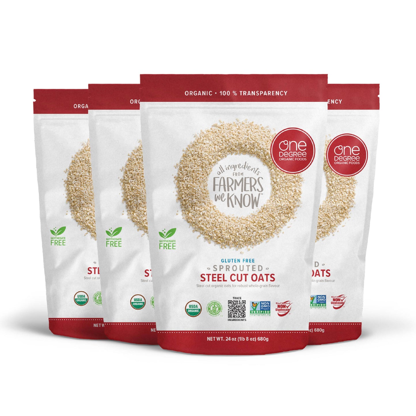 Organic Sprouted Steel Cut Oats, 24 oz.