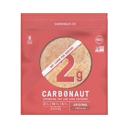 Out of this world wraps, burritos, and fajitas are ready to roll in soft, low net carb tortillas. Pile on the protein and spread your favorite fillings on a sturdy but stretchy base without fear—Carbonaut Tortillas are engineered to hold up to healthy appetites. All with only 2 grams of net carbs. So your tasty low carb cargo is containment breach safe from plate to port!