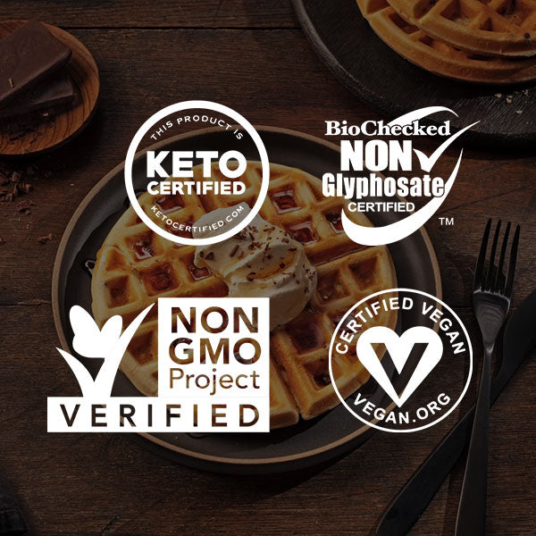 All of Carbonaut's baking mixes are Keto Certified, Biochecked Non Glyphosate Certified, Non GMO Project Verified, and Certified Vegan so you know you're enjoying quality low carb food.