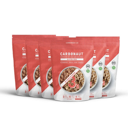 Carbonaut’s Strawberry Vanilla Crisp gluten free Granola boasts a satisfyingly snackable low net carb secret—a payload of sunflower seeds, almonds, cashews, and pumpkin seeds, paired with sweet-tart freeze-dried strawberries and subtle vanilla for crunchy clusters as crisp by the hearty handful as they are with your favorite milk.